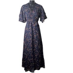 Madewell Floral Maxi Dress - Navy and Red
